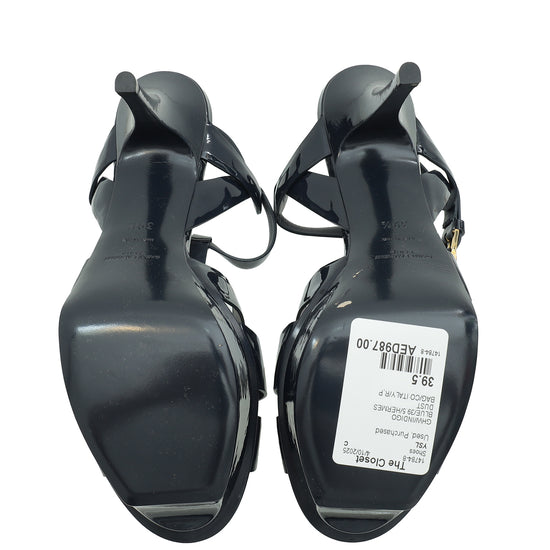 Load image into Gallery viewer, YSL Indigo Blue Tribute Sandal 39.5
