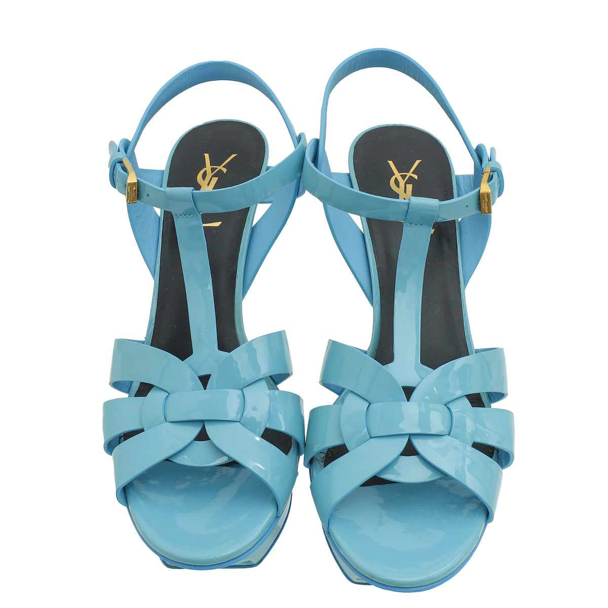 YSL Blue Tribute Sandal 39.5-YSL-THE CLOSET