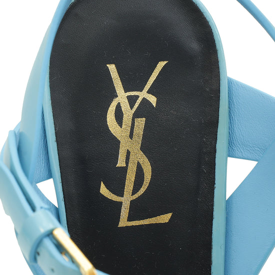YSL Blue Tribute Sandal 39.5-YSL-THE CLOSET