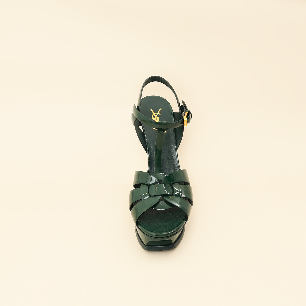 YSL Dark Green Tribute Sandal 39-YSL-THE CLOSET