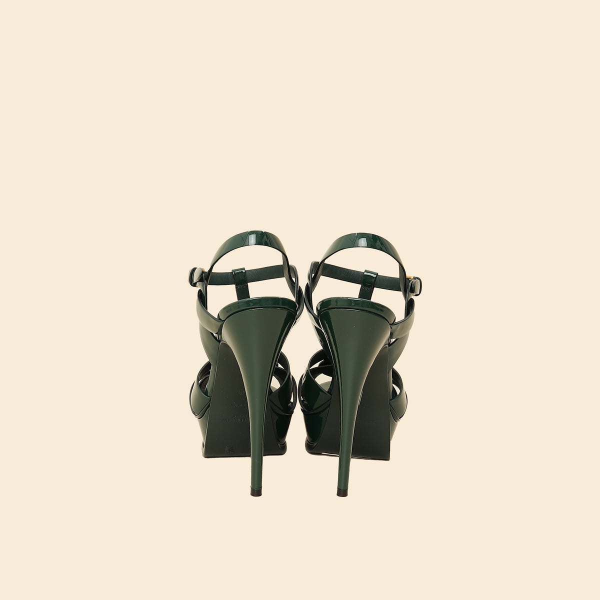 YSL Dark Green Tribute Sandal 39-YSL-THE CLOSET
