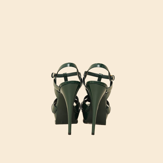 YSL Dark Green Tribute Sandal 39-YSL-THE CLOSET