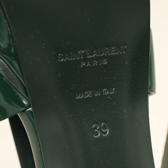 YSL Dark Green Tribute Sandal 39-YSL-THE CLOSET