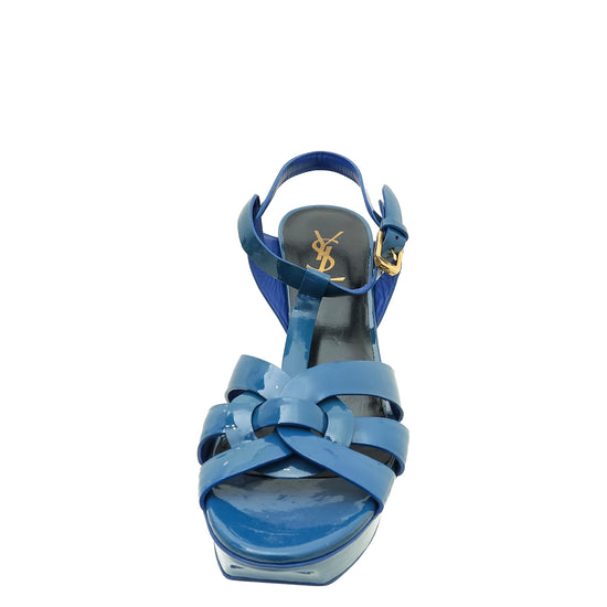 YSL Blue Tribute Sandal 39