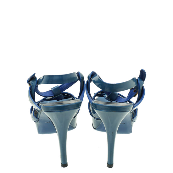 YSL Blue Tribute Sandal 39