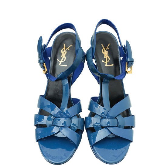 YSL Blue Tribute Sandal 39