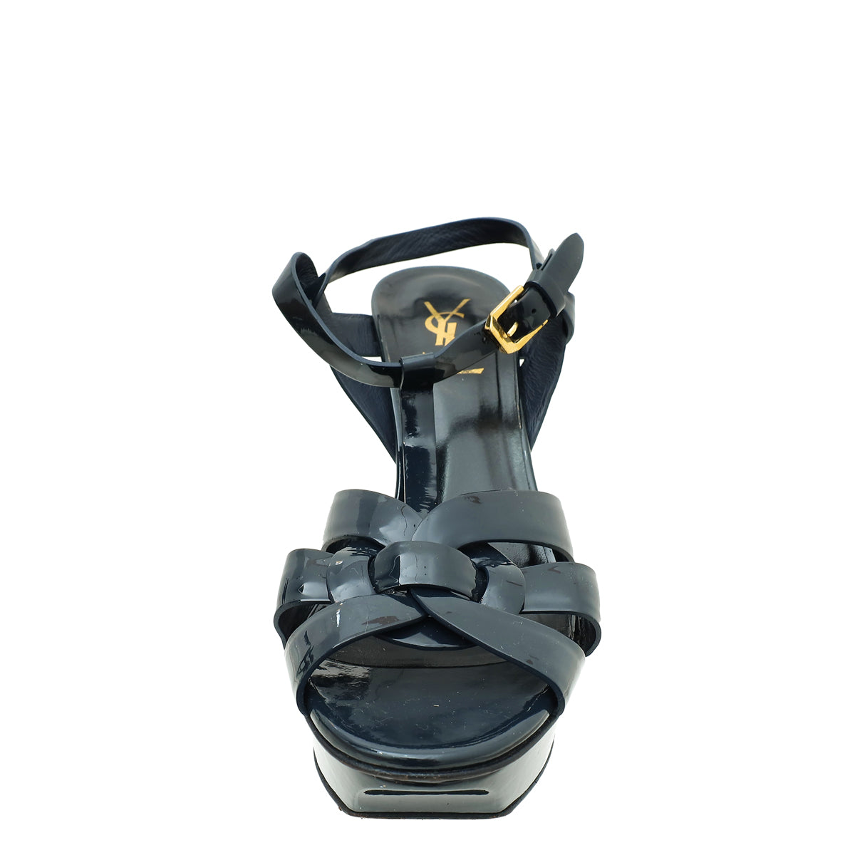 YSL Navy Blue Tribute Sandal 39-YSL-THE CLOSET
