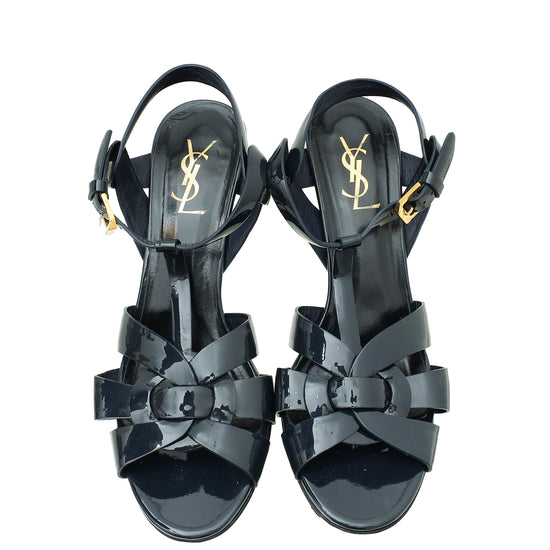 YSL Navy Blue Tribute Sandal 39