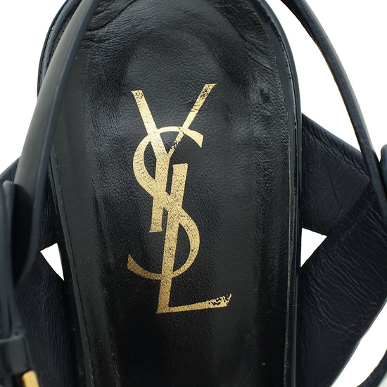 YSL Navy Blue Tribute Sandal 39