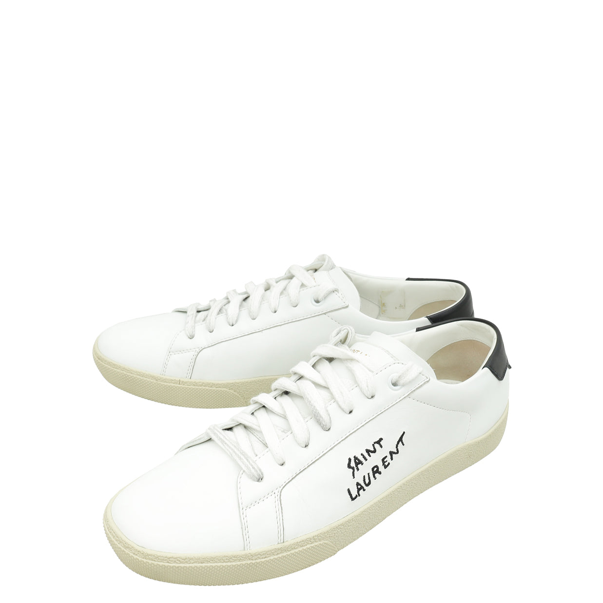 YSL White Court Classic sl/06 Embroidred Sneaker 40.5-YSL-THE CLOSET