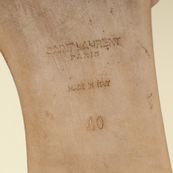 YSL Nude Tribute Flat Sandals 40-YSL-THE CLOSET