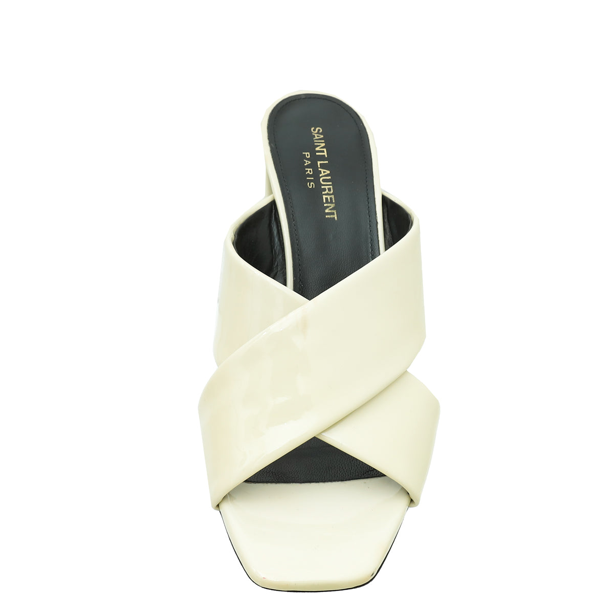 YSL Vintage White Loulou Criss Cross Mules 40
