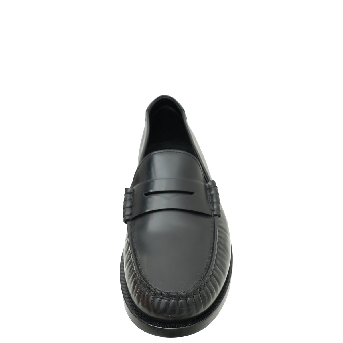 YSL Black Le Monogram Penny Loafers 40