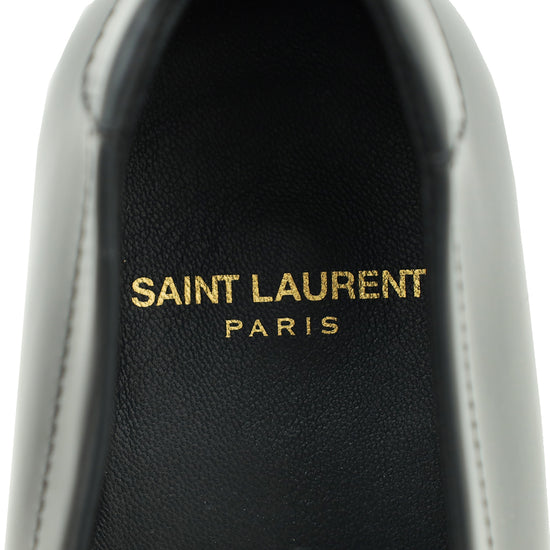 YSL Black Le Monogram Penny Loafers 40