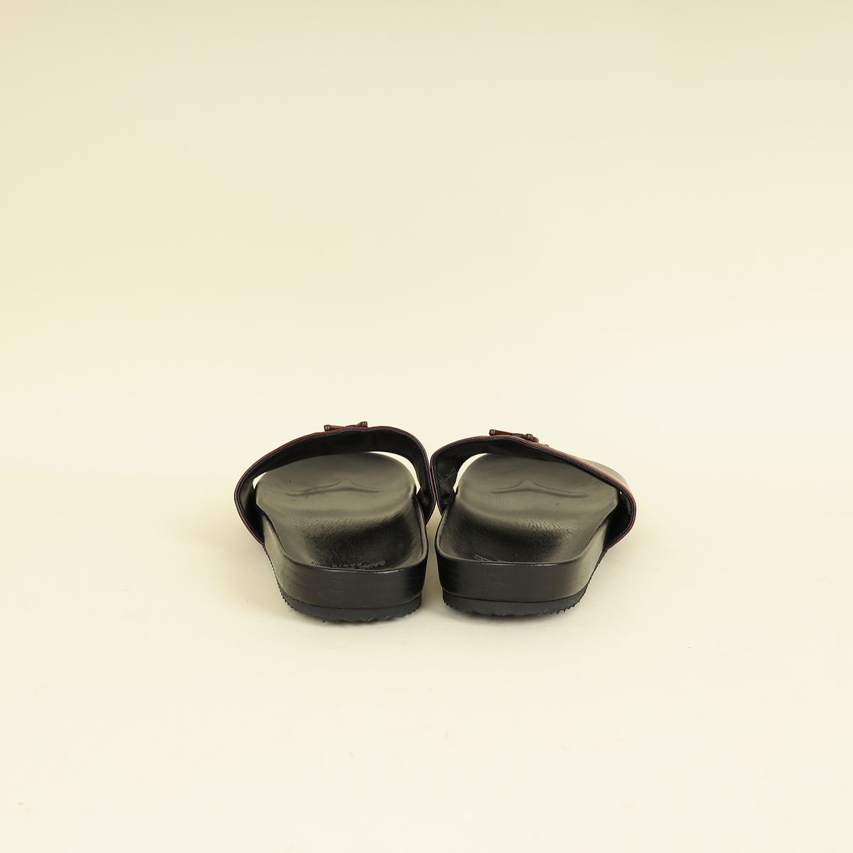 YSL Burgundy Joan Slide Sandals 41