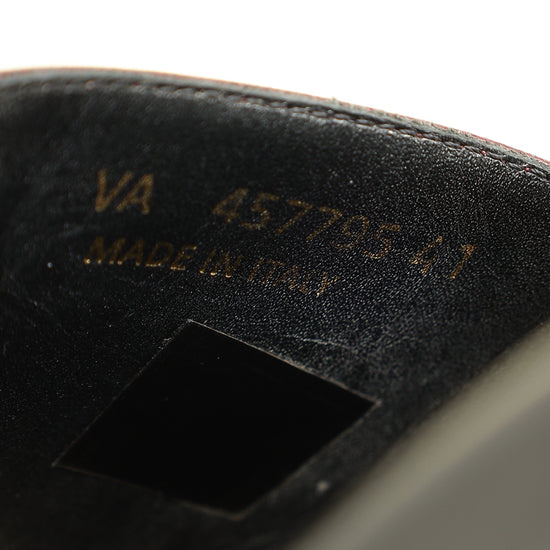 YSL Burgundy Joan Slide Sandals 41