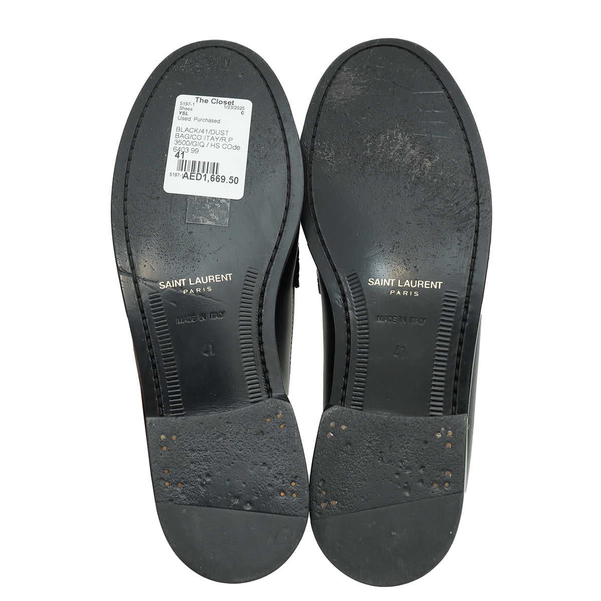 YSL Black Le Monogram Penny Loafers 41