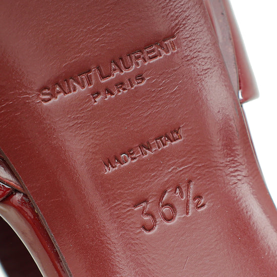 Load image into Gallery viewer, YSL Dark Red Mid Heel Tribute Sandals 36.5
