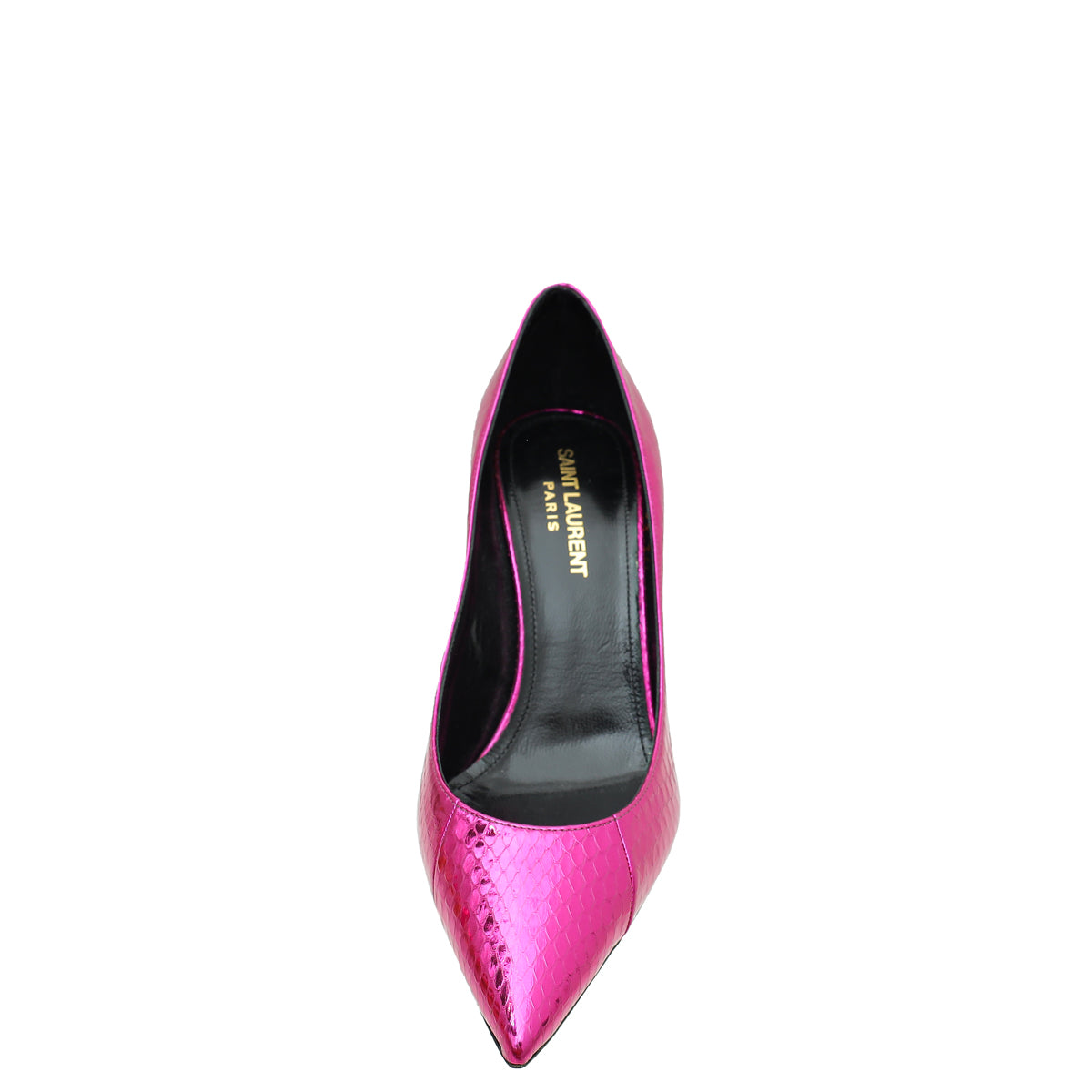 YSL Metallic Hot Pink Python Zoe Pumps 36.5