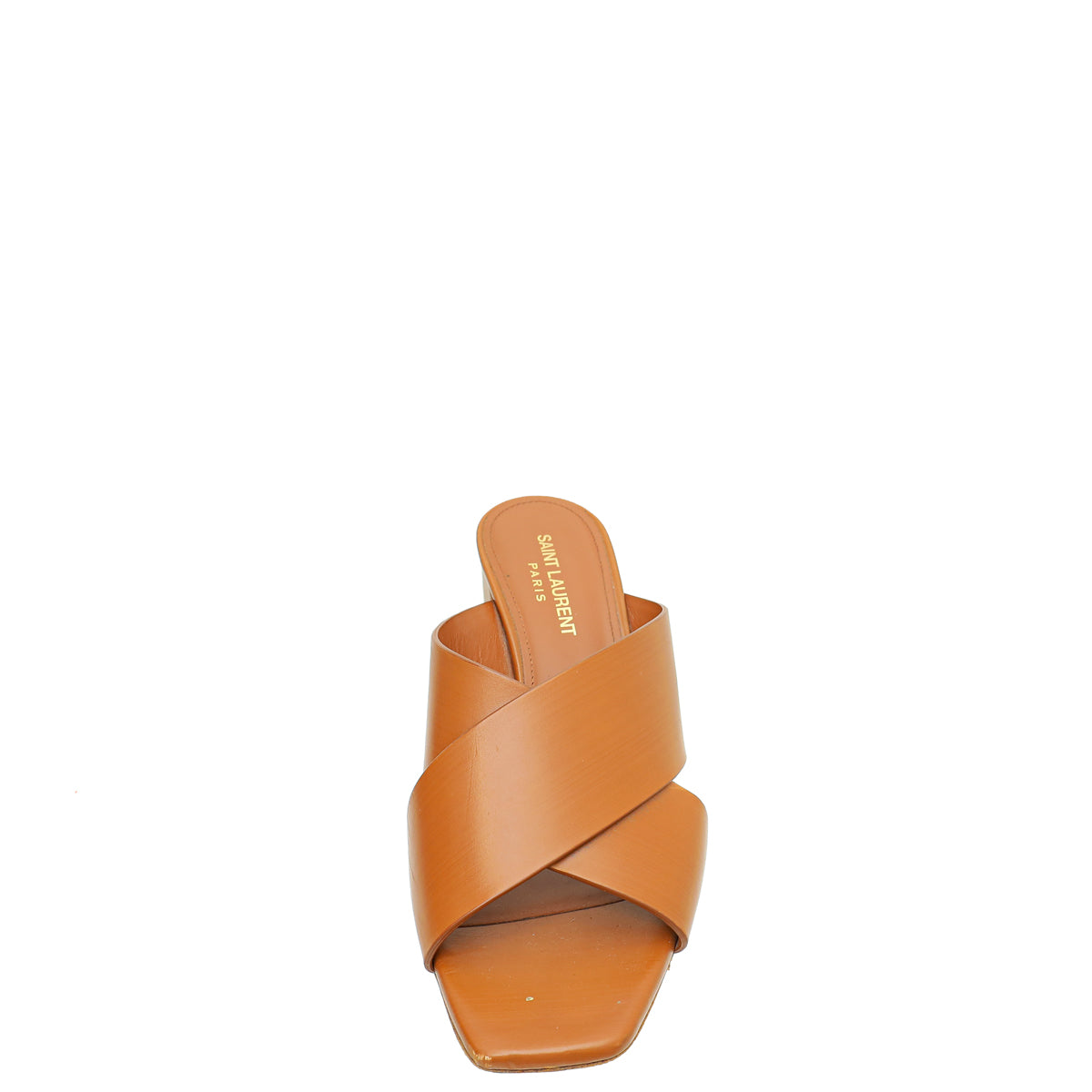 YSL Brown Loulou Criss Cross Mules 37.5-YSL-THE CLOSET