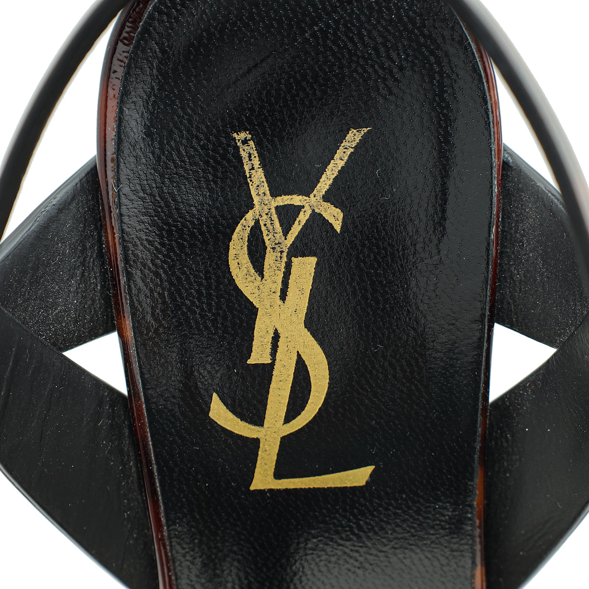 YSL Brown Tribute Sandal 37.5