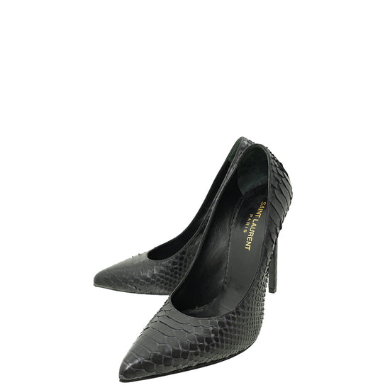 YSL Black Python Pumps 37.5