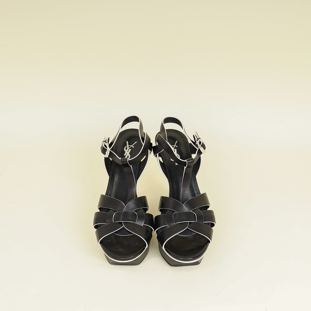 YSL Black Tribute Leather Sandal 37