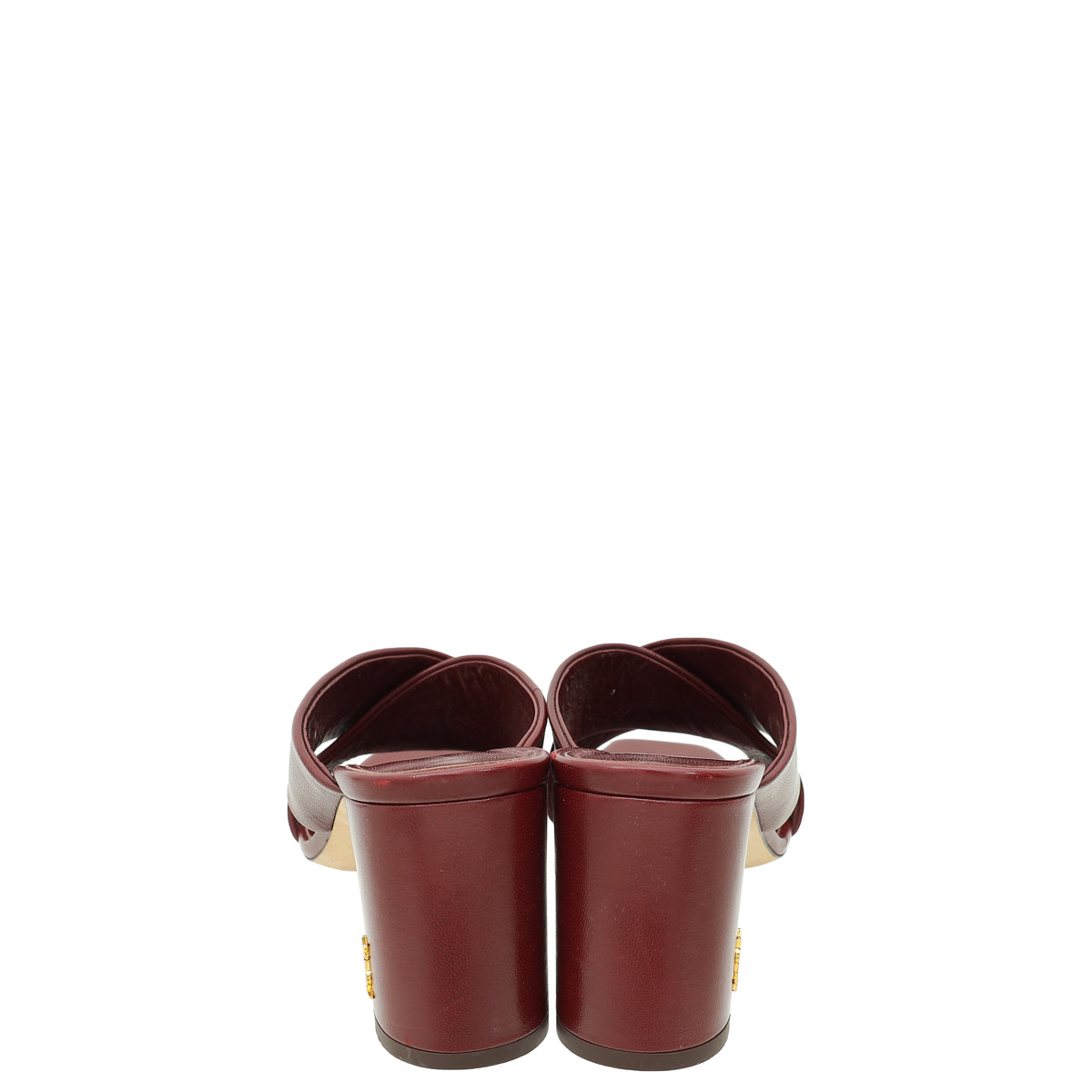 YSL Burgundy Loulou Criss Cross Mules 37