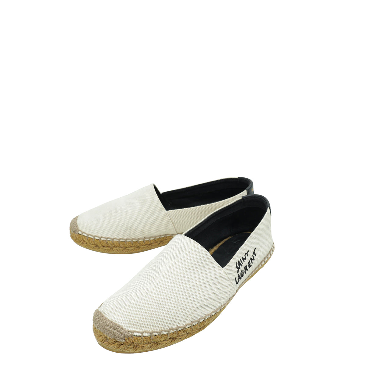 YSL Cream Embroidered Espadrilles 37-YSL-THE CLOSET
