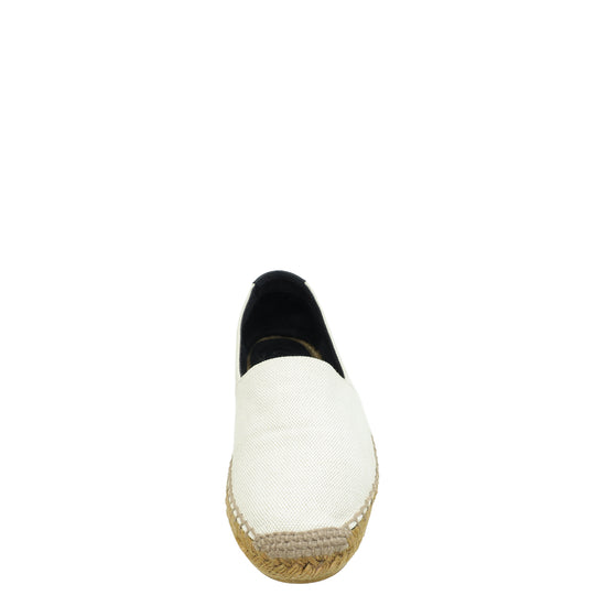 YSL Cream Embroidered Espadrilles 37