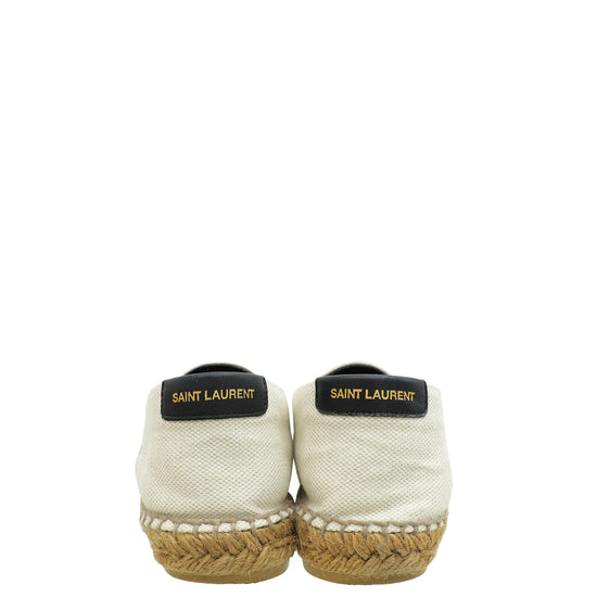 YSL Cream Embroidered Espadrilles 37