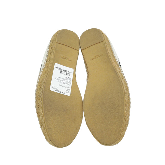 YSL Cream Embroidered Espadrilles 37