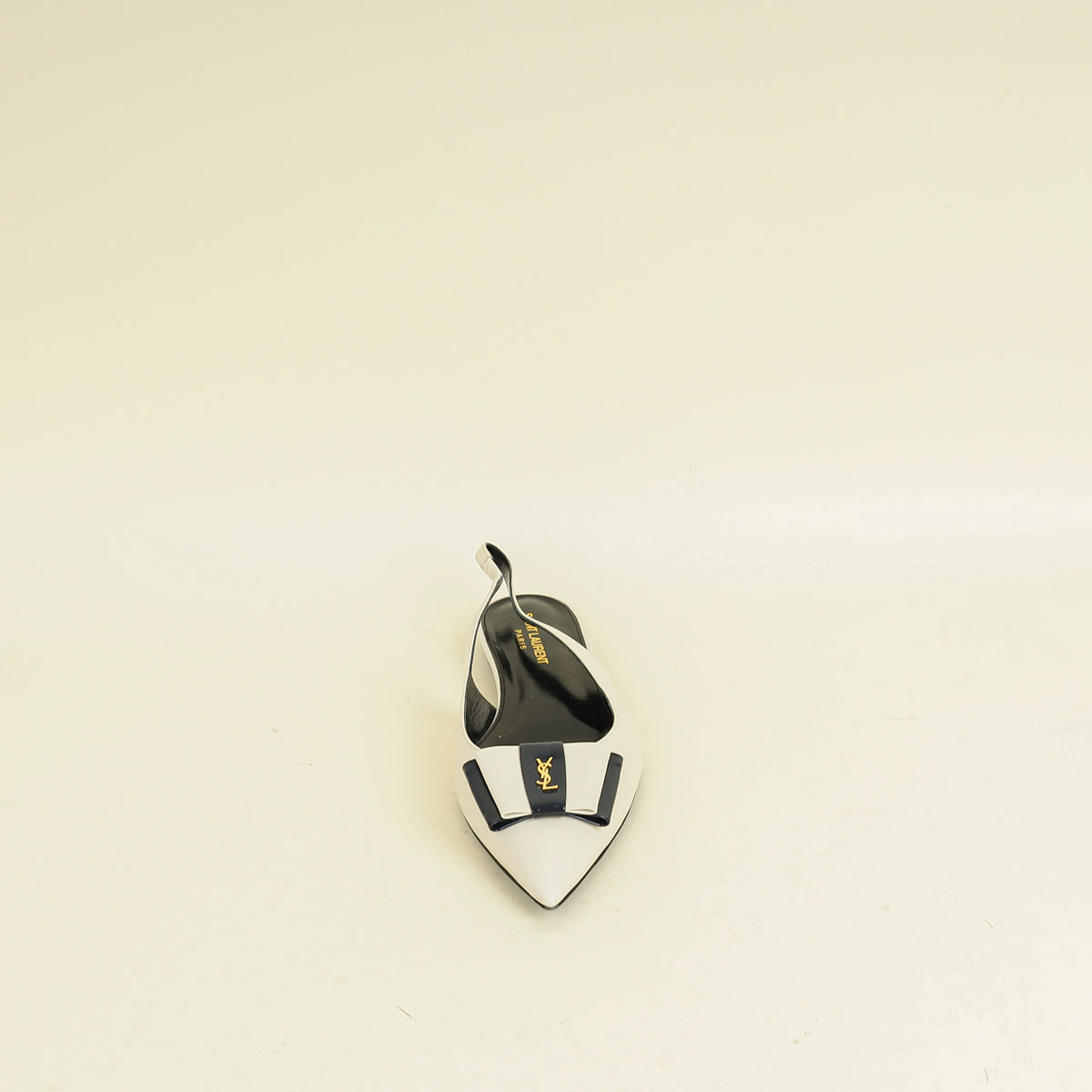 YSL Bicolor Anais Slingback Flats 38