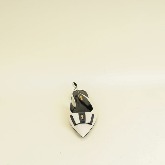 YSL Bicolor Anais Slingback Flats 38