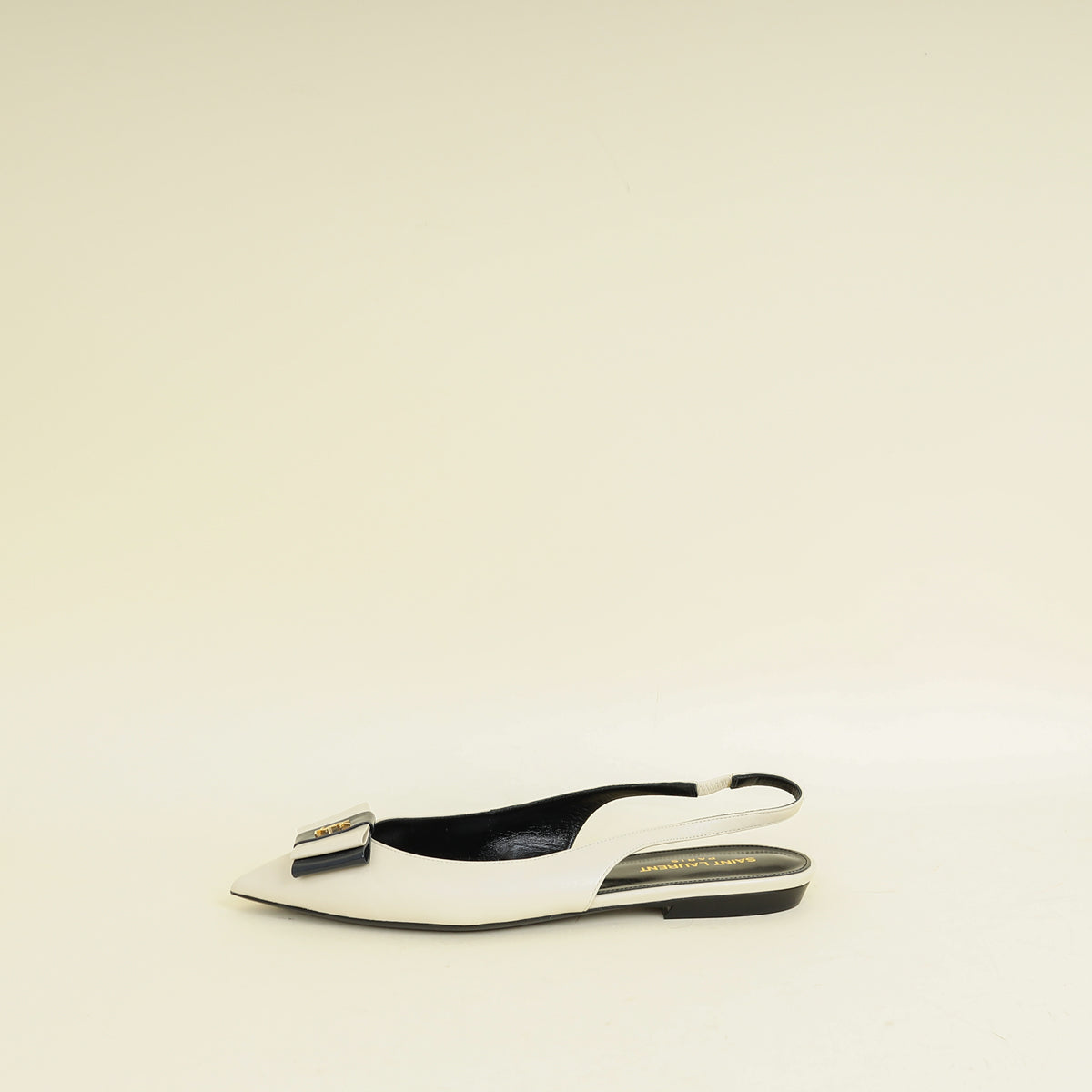 YSL Bicolor Anais Slingback Flats 38