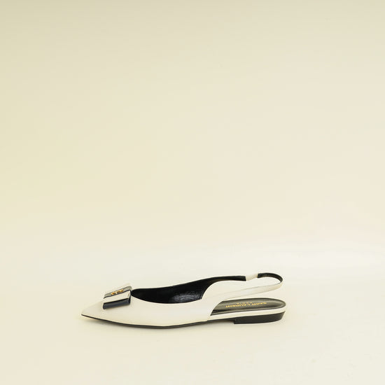 YSL Bicolor Anais Slingback Flats 38