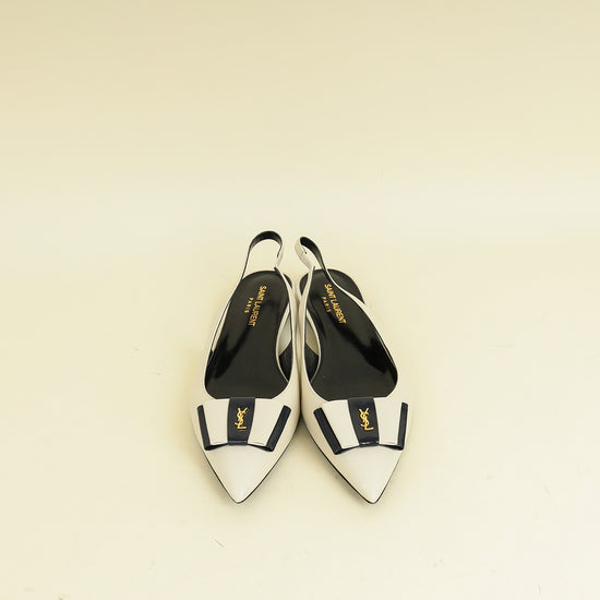 YSL Bicolor Anais Slingback Flats 38