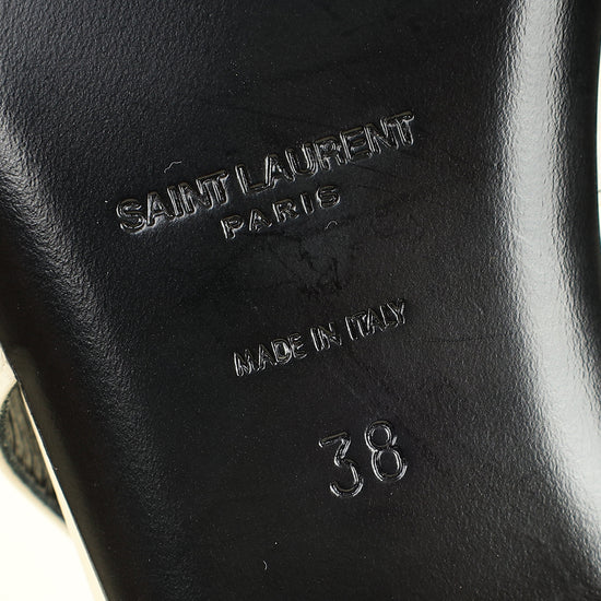 YSL Bicolor Anais Slingback Flats 38