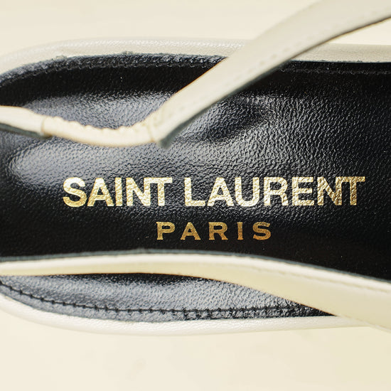 YSL Bicolor Anais Slingback Flats 38