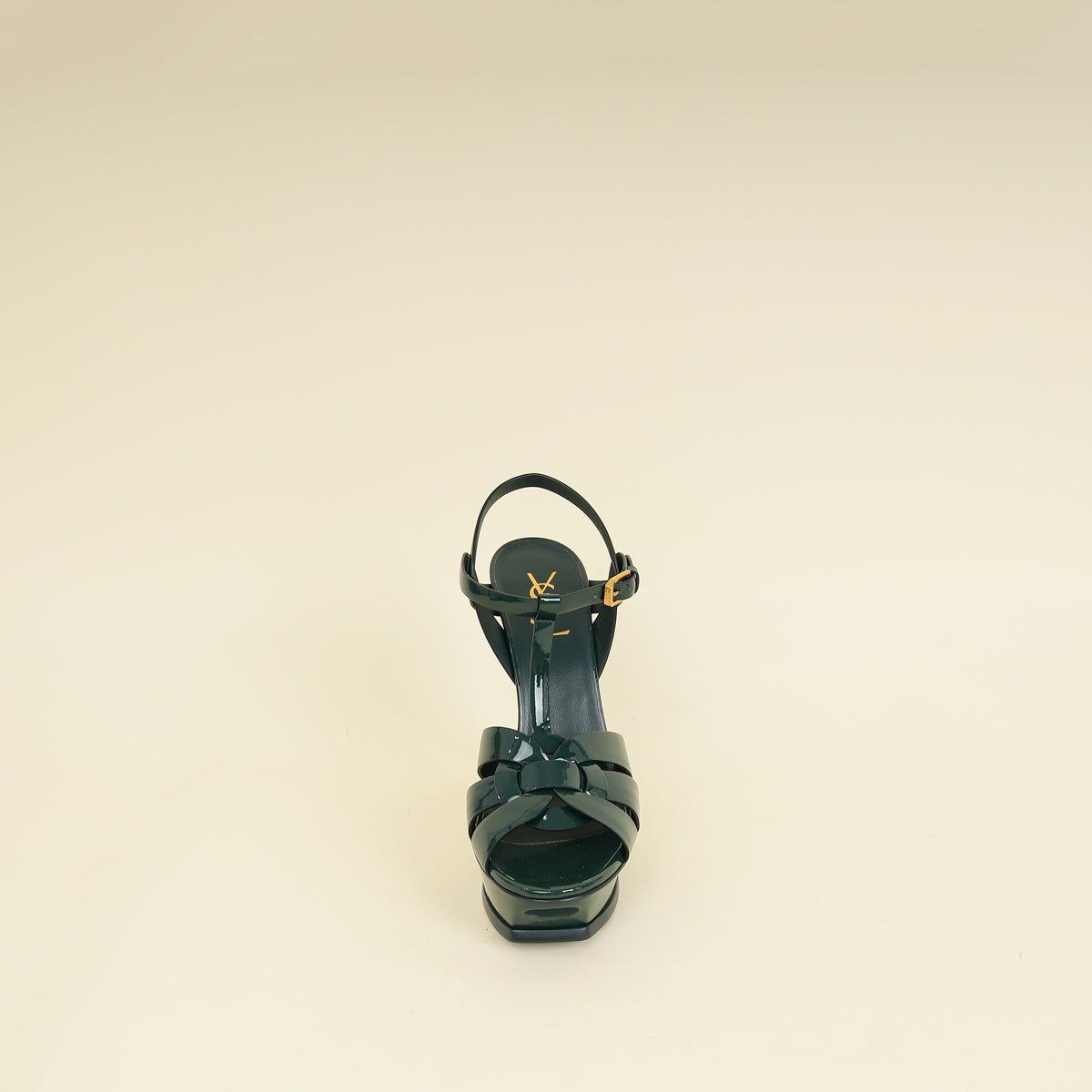 YSL Green High Heeled Tribute Sandals 39.5-YSL-THE CLOSET