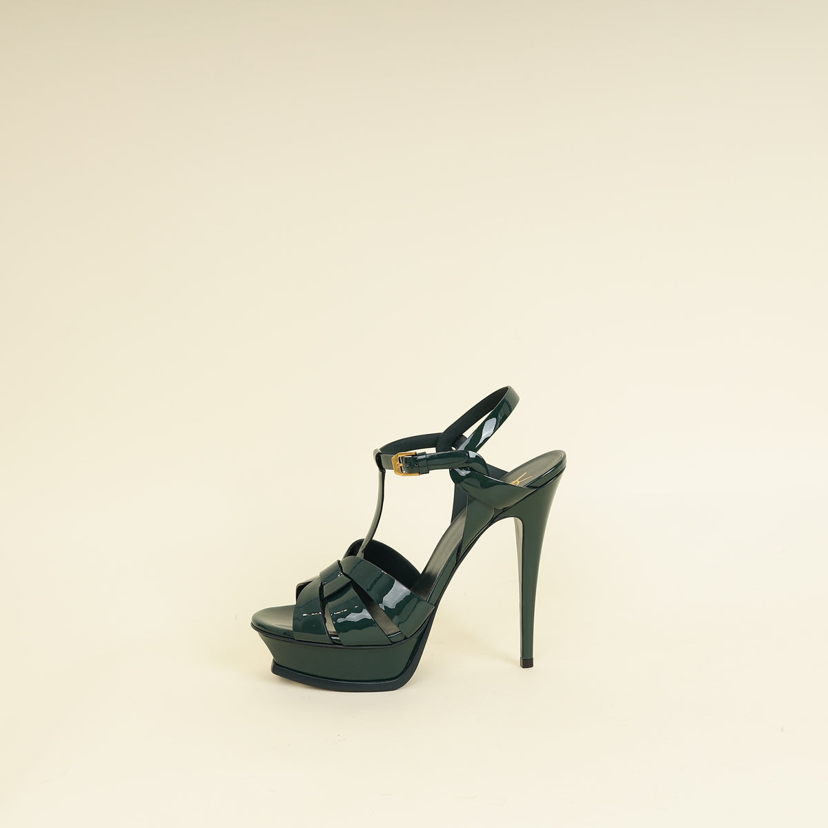 YSL Green High Heeled Tribute Sandals 39.5-YSL-THE CLOSET