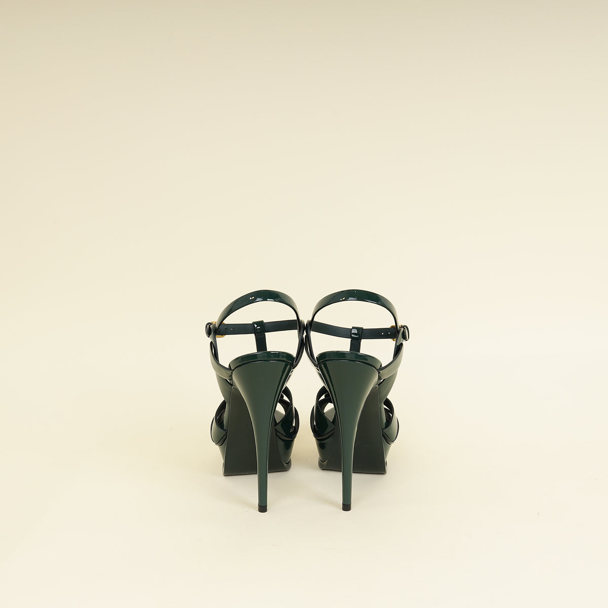 YSL Green High Heeled Tribute Sandals 39.5-YSL-THE CLOSET