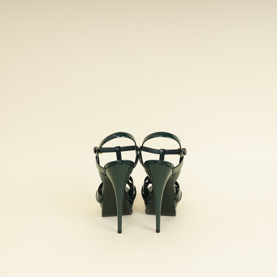 YSL Green High Heeled Tribute Sandals 39.5-YSL-THE CLOSET