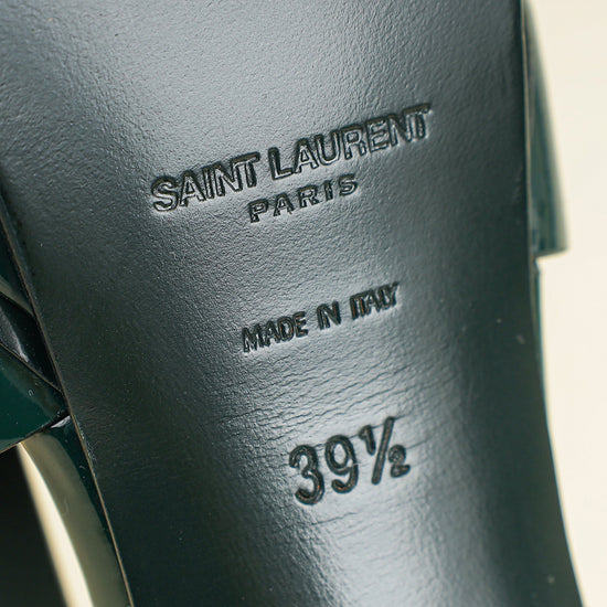 YSL Green High Heeled Tribute Sandals 39.5-YSL-THE CLOSET