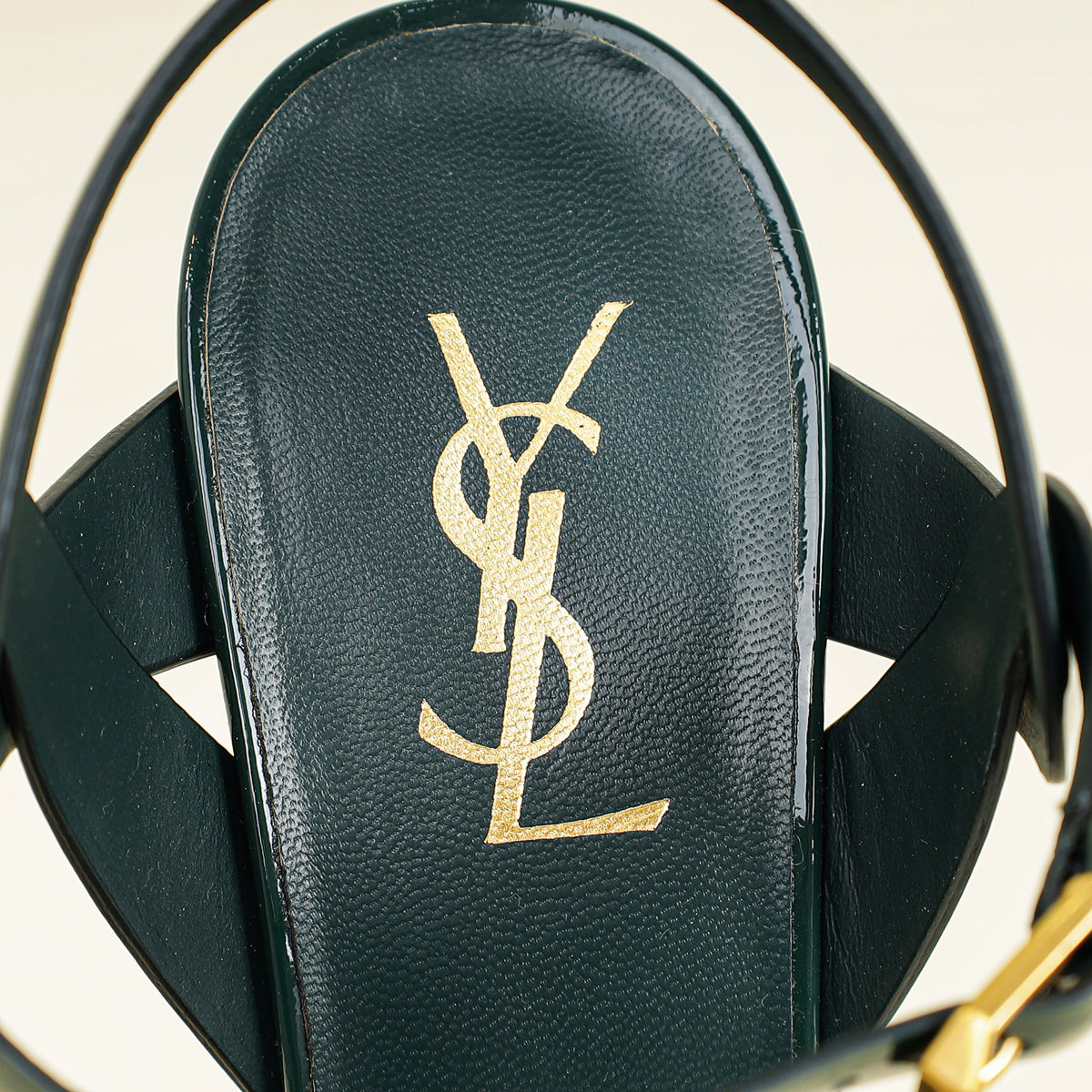 YSL Green High Heeled Tribute Sandals 39.5-YSL-THE CLOSET