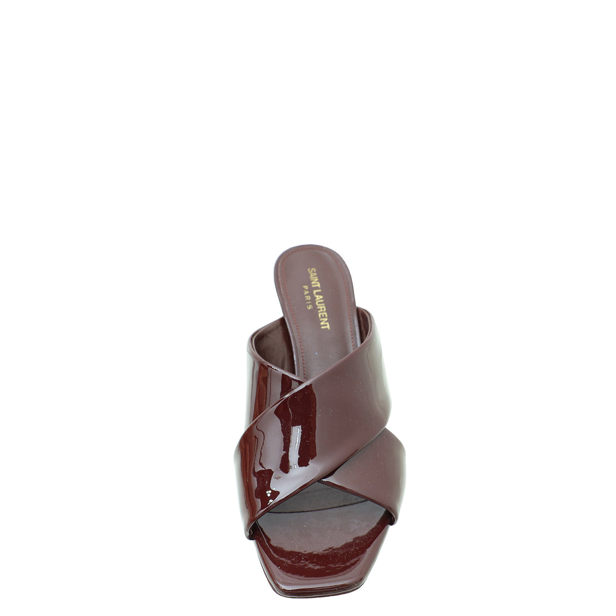 YSL Burgundy Loulou Criss Cross Sandals 39.5-YSL-THE CLOSET