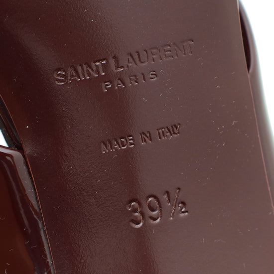 YSL Burgundy Loulou Criss Cross Sandals 39.5