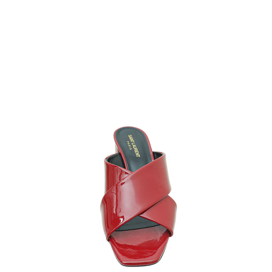 YSL Red Loulou Criss Cross Sandals 39.5