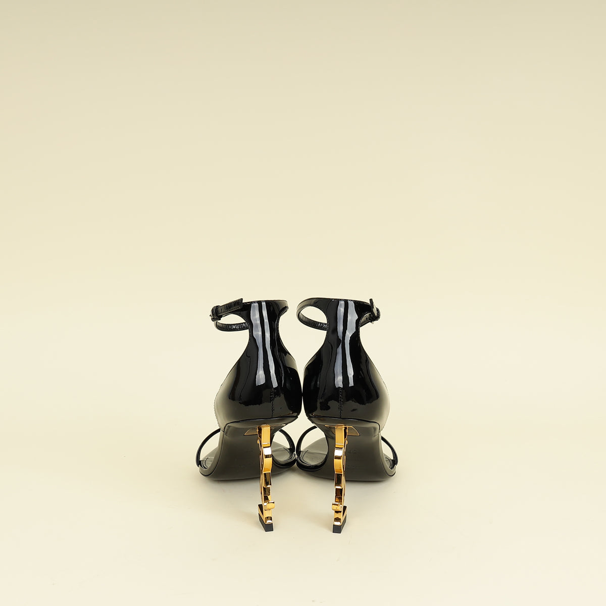 YSL Black Opyum Ankle Strap Sandal 39