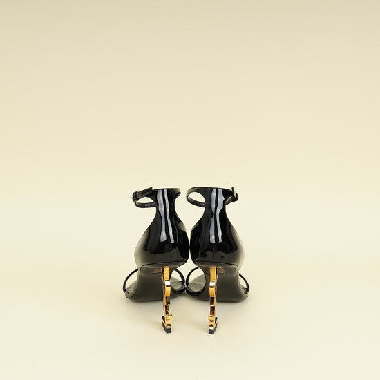 YSL Black Opyum Ankle Strap Sandal 39